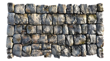 3D Cobblestone road top view isolate on transparency background png