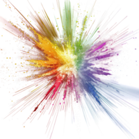 Exploding rainbow on transparency background png