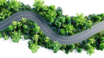 3D Composite Materials road top view isolate on transparency background png
