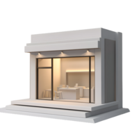 3d model of a small store with a window png
