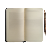 notebook with pen on transparent background png