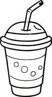 drinking container cup with a coffee vector