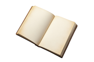 An open book with blank pages resting on a flat surface, inviting creativity and new ideas png
