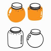 a set of three jars with different colors vector