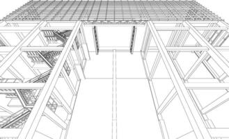 3D illustration of building project vector