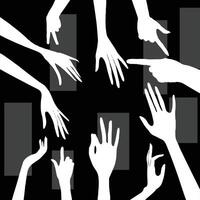 Seamless pattern with hand gestures vector
