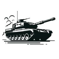 A black and white image of a tank on a white background vector