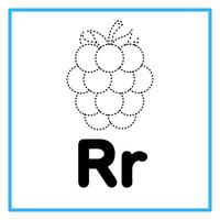 tracing raspberry alfabet r illustration vector