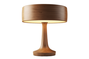 Stylish wooden table lamp with soft illumination for modern home decor in a cozy setting png
