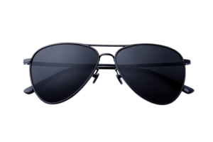 Stylish black aviator sunglasses showcasing polished design against a neutral background png