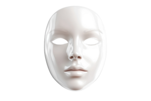 A blank white mask with smooth features displayed against a plain background png