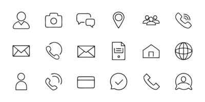 A set of icons that are in line style vector