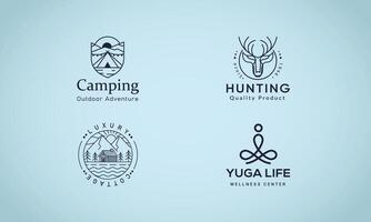 Modern text typography line art trendy minimalist logo design group vector