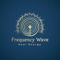 Modern text typography line art trendy simple frequency minimalist logo design vector