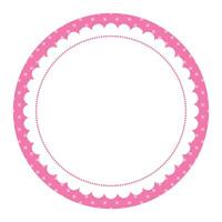 Simple Rounded Pink Blank Plain Frame With Delicate Dotted Round Border Design vector