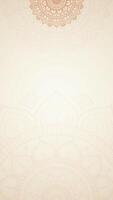 Simple Intricate Mandala Art on Blank Warm Creamy Plain Vertical Background vector