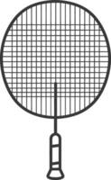 Black and White Line Drawing of a Badminton Racket vector