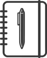 A notebook with a pen and a pencil on it vector