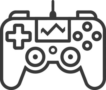 A Black and White Line Drawing of a Game Controller vector