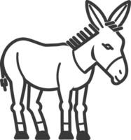 A donkey is standing in a line on a white background vector