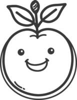 An apple with a smiley face on it vector