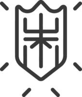 A shield with a cross on it vector