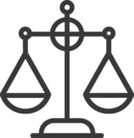 Black and White Line Drawing of a Scale Of Justice vector