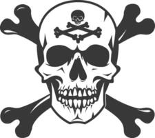 A skull and crossbones with a cross on it vector