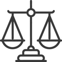 Line Drawing of Balanced Scale vector