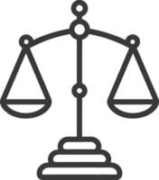 Line Drawing of Balanced Scale with Two Pans vector