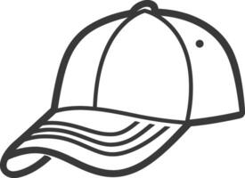 Line Drawing of a Baseball Cap with a Curved Brim vector