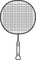 Line drawing of a badminton racket vector