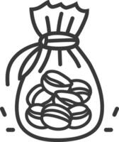 A bag of macarons with a bag tied to it vector