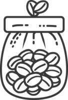 A jar full of beans with a leaf on top vector