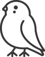 Line Drawing of a Bird with Two Dots on its Head vector