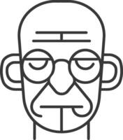 A line drawing of a man with glasses and a mustache vector