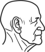 An outline drawing of a man's head vector