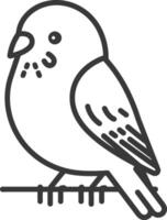Bird on a branch line art illustration vector