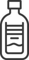 A bottle with a liquid in it on a white background vector