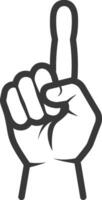 A hand with a finger up and a finger pointing vector