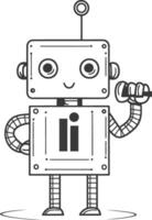 A robot with the letter i on it vector