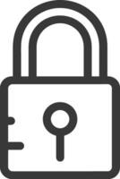 A black and white image of a padlock vector