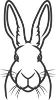 A black and white drawing of a rabbit's head vector