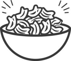 A bowl of cereal with bananas in it vector
