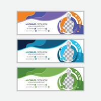 Modern and minimalist email signature Design or email footer template. vector