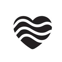 Minimalist Black Silhouette Heart Icon on White Background vector