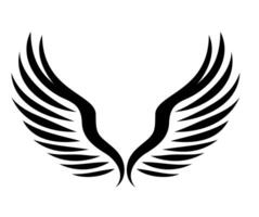 Artistic black wings design suitable for various creative projects and visual representations of freedom and aspiration vector