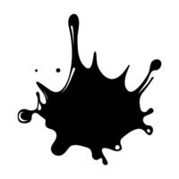 Dynamic black ink splash on white. vector