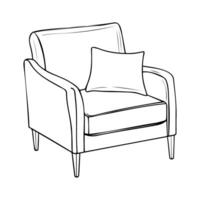 Stylish armchair with a decorative pillow in a minimalist design for modern interiors vector