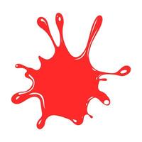 Dynamic red ink splash on white. vector